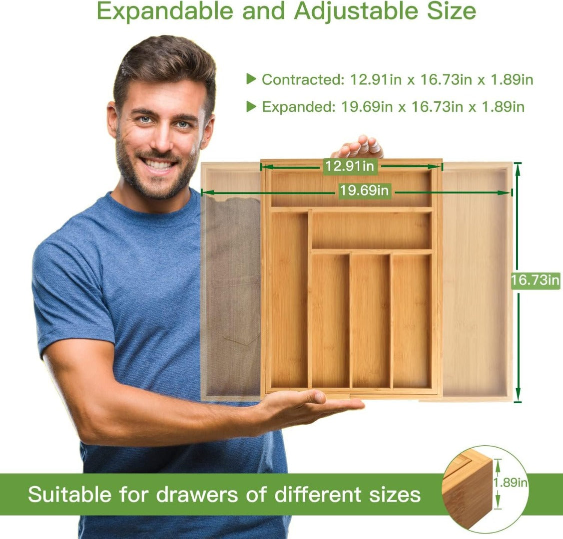 Alessia Bamboo Expandable Drawer Organizer