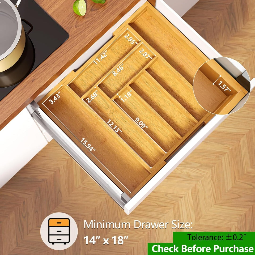 Alessia Bamboo Expandable Drawer Organizer