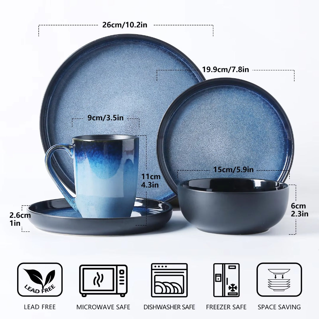 Blue Demoness 16PCS Dinnerware Sets